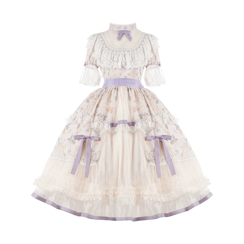 Lavender Lace Victorian Garden Lolita Dress