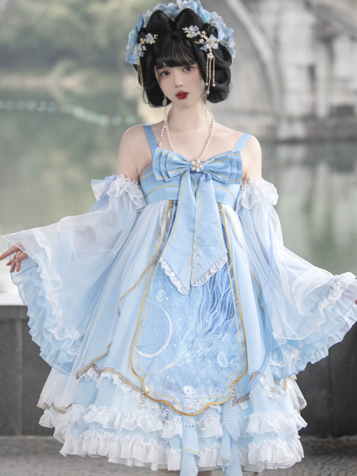 Celestial Starlit Crimson Elegance Dress