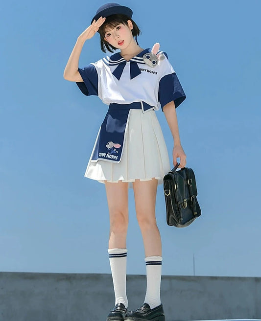 Navy Collars College Style Fashion Set