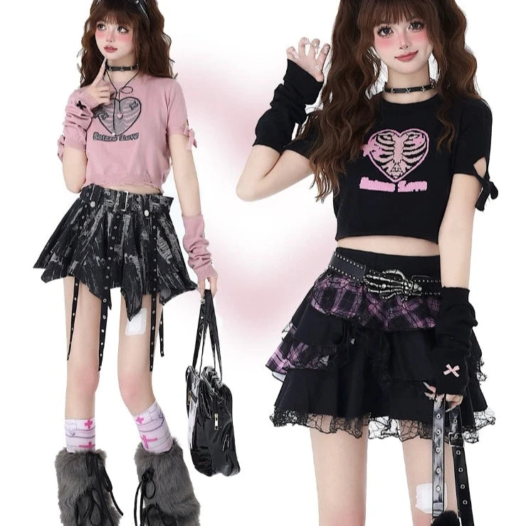 Gothic Heartbeat Crop Top