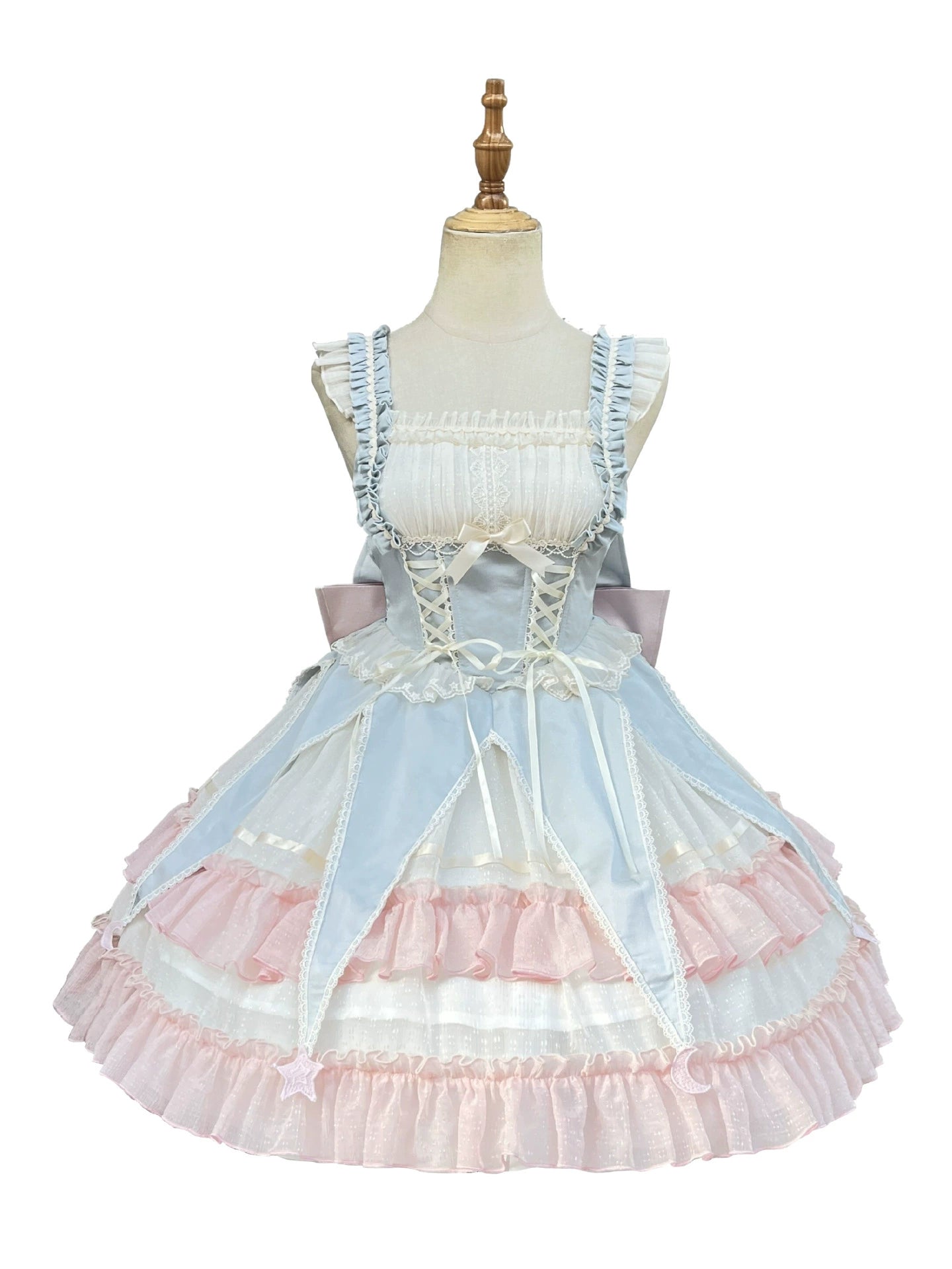 Cotton Candy Ribbon Parfait Lolita Dress