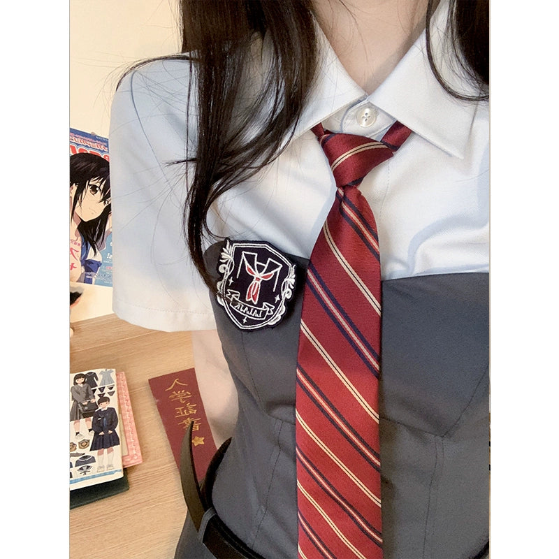 Elegant Two-Tone Schoolgirl Set