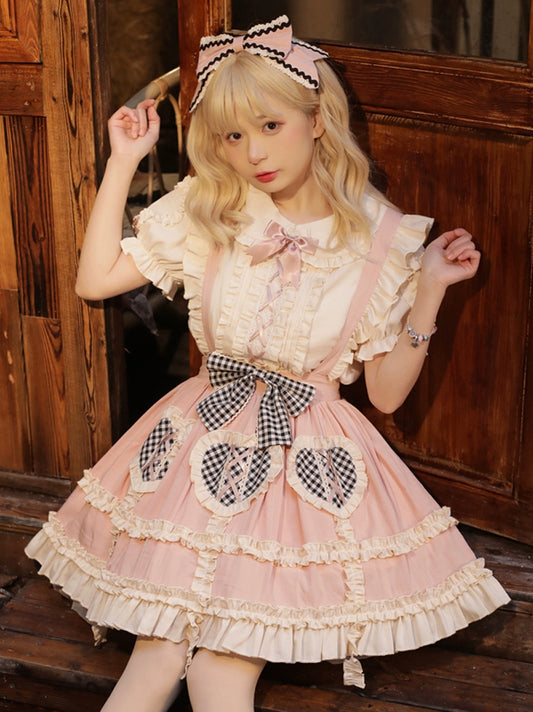 Gingham Heart Ruffle Lolita Dress