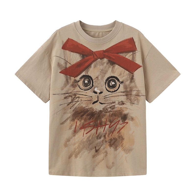 Cute Cat Bow T-Shirt