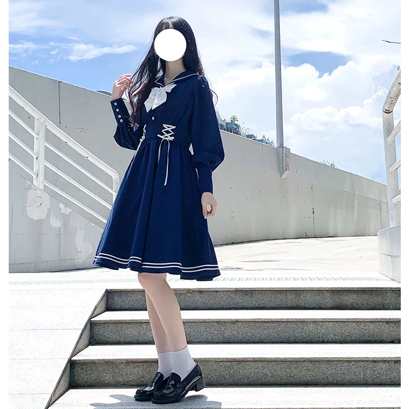 Maritime Blue Charm Sailor Dress