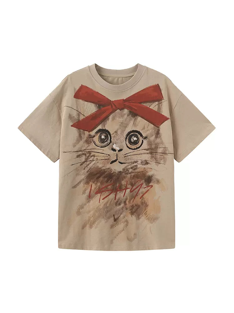 Cute Cat Bow T-Shirt