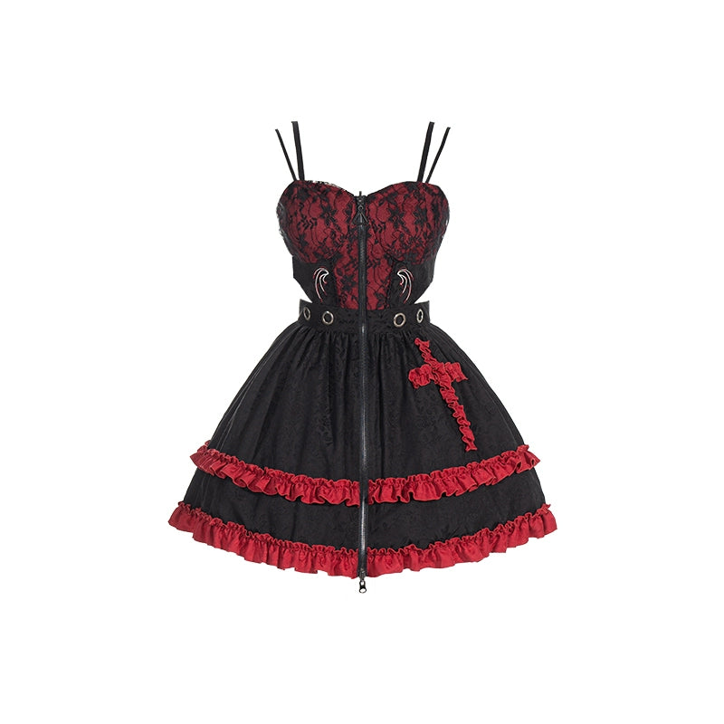 Crimson Midnight Corset Dress