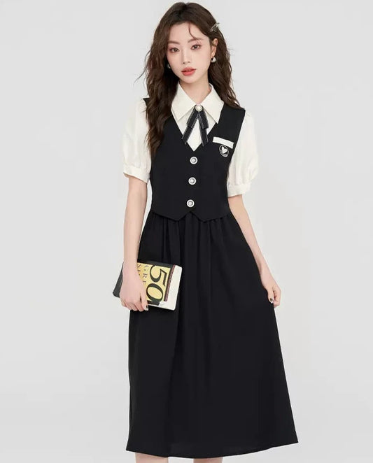 Academia Chic Vest Dress