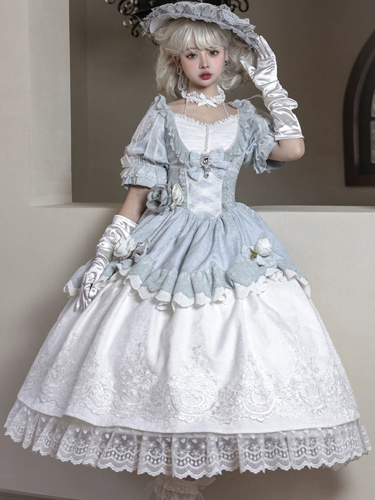 Frosted Victorian Belle Snowy Dress