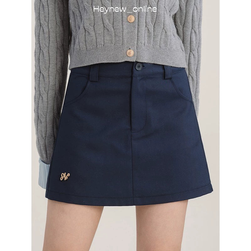 Gray College Knitwear , Skirt