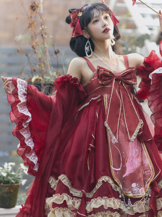 Celestial Starlit Crimson Elegance Dress