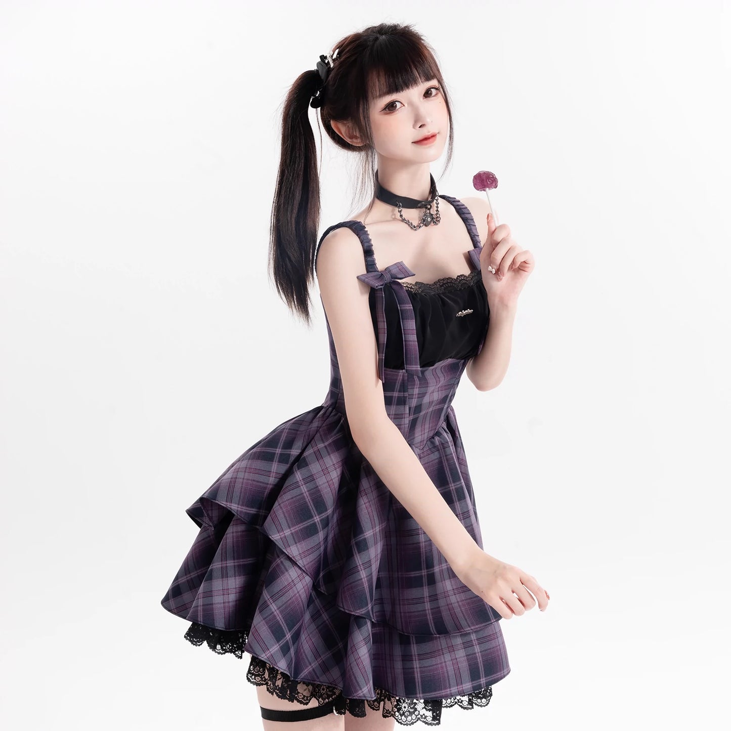 Mystic Midnight Checkered Dress