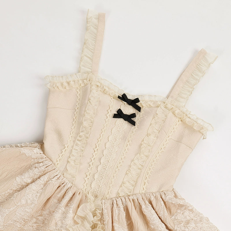 Cream Ruffle Lace Dress